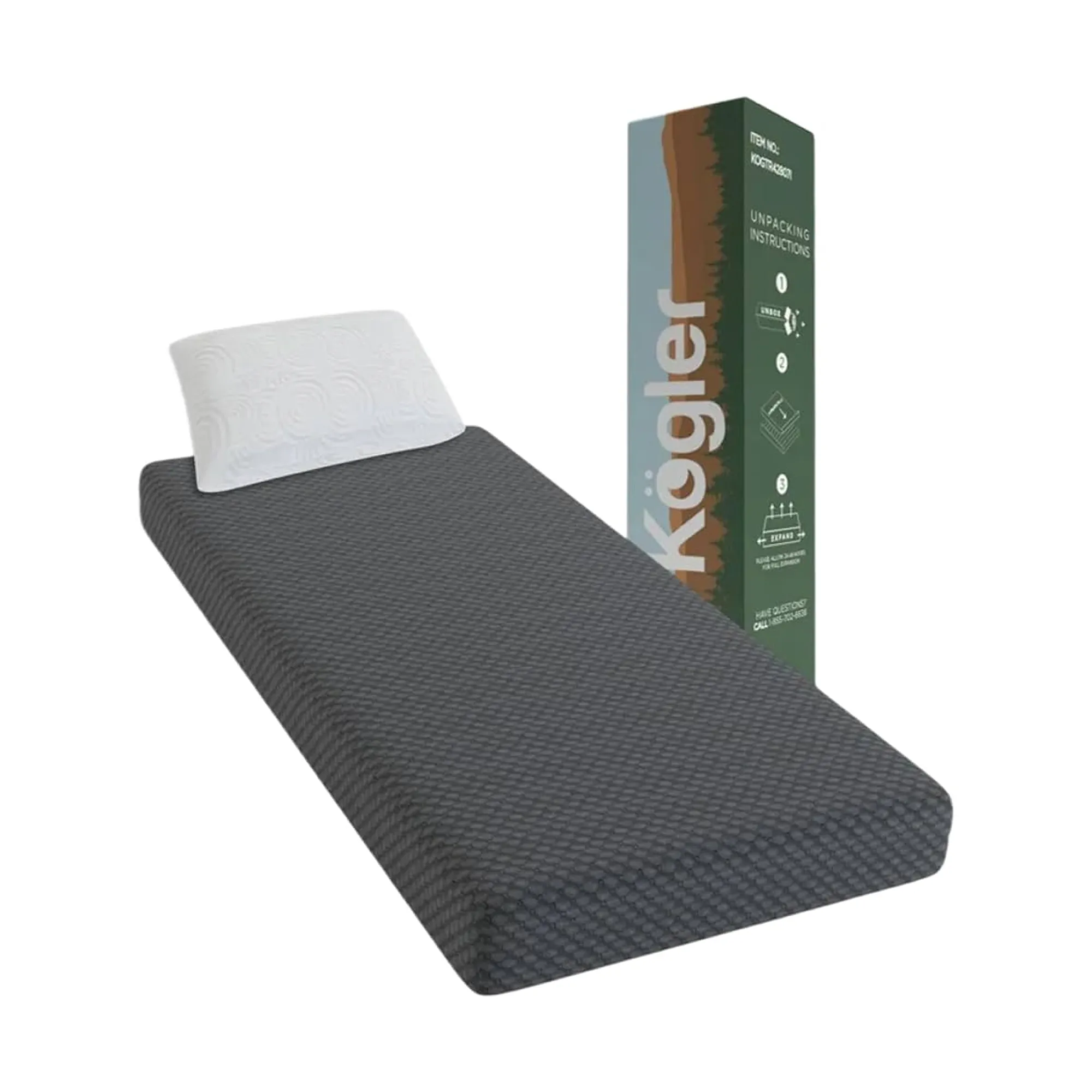 RV Plush Comfort Foam Mattress - Gray